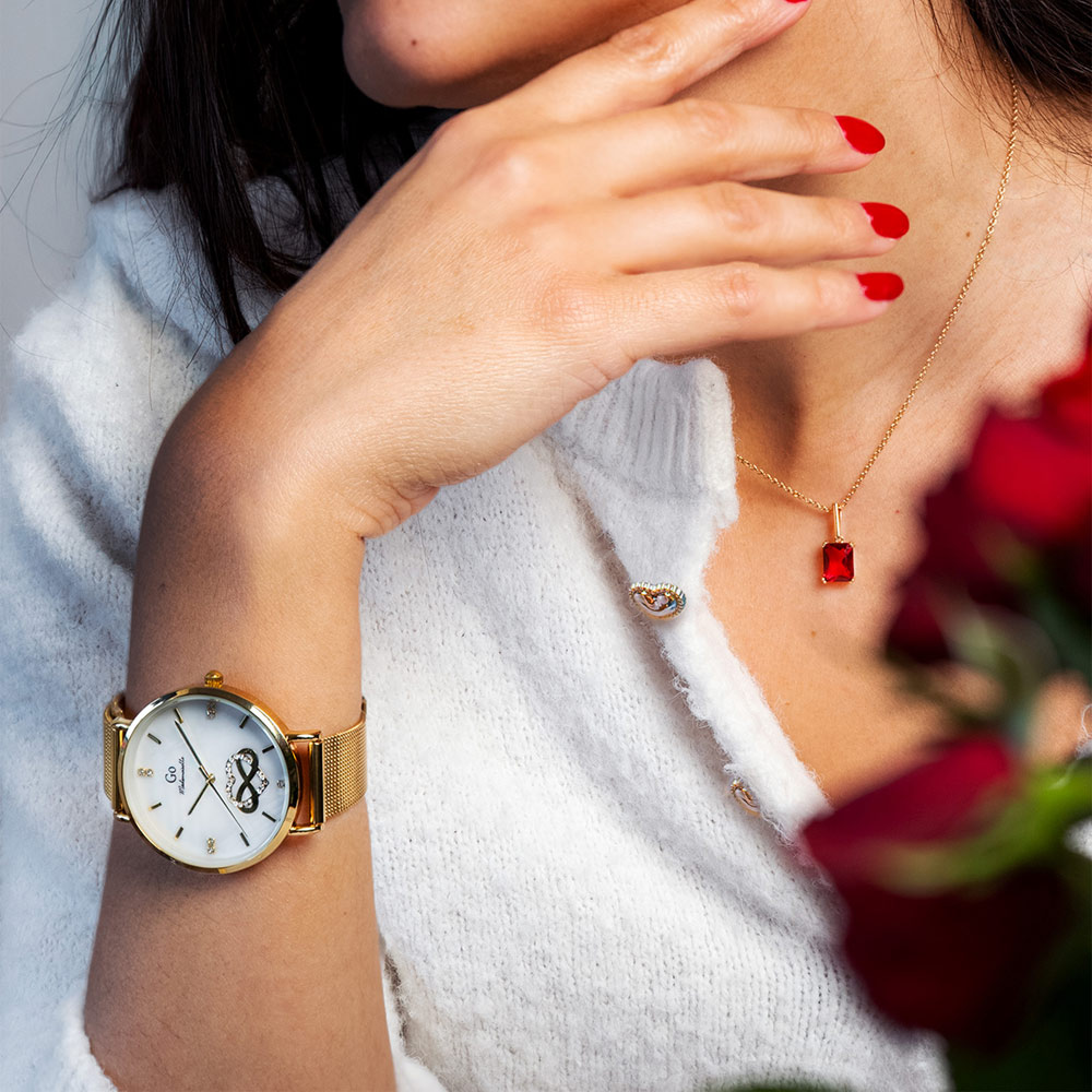 Montre Femme Boîtier Doré Bracelet Métal Doré - 695669 – Image 3