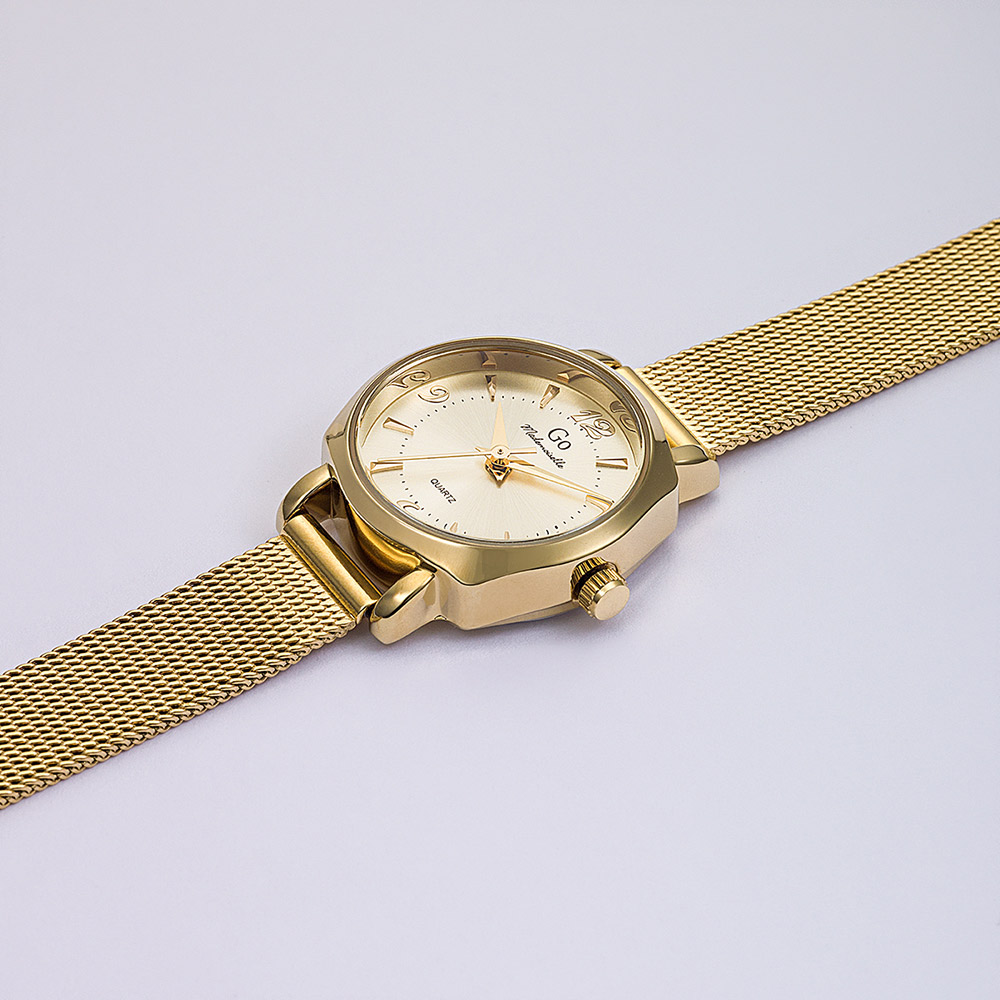 Montre Femme Boîtier Doré Bracelet Métal Doré - 695566 – Image 2