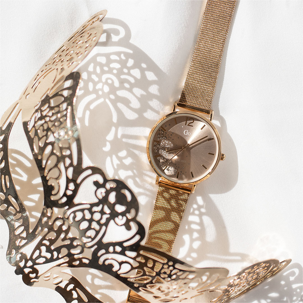 Montre Femme Boîtier Doré Bracelet Métal Doré - 695354 – Image 3