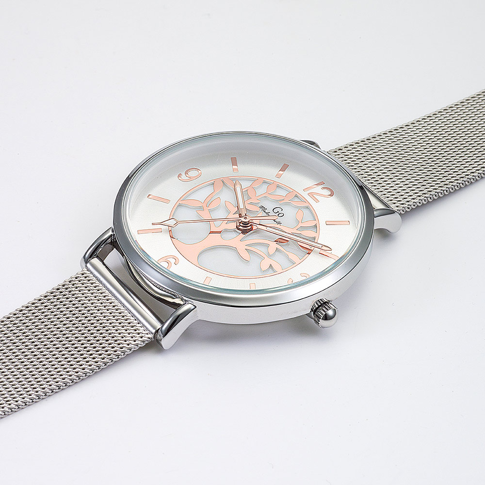 Montre Femme Boîtier Argenté Bracelet Métal Argenté - 695439 – Image 2