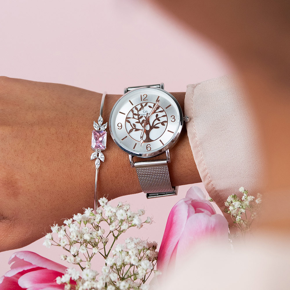 Montre Femme Boîtier Argenté Bracelet Métal Argenté - 695439 – Image 3
