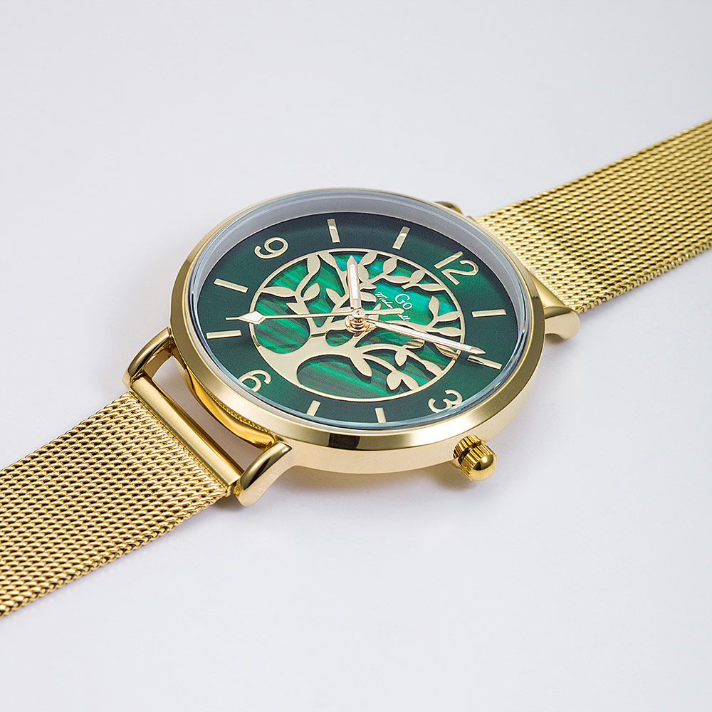 Montre Femme Boîtier Doré Bracelet Métal Doré - 695539 – Image 2