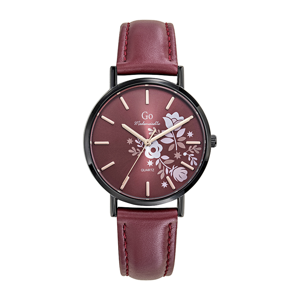 Montre Femme Bracelet Noir - Bordeaux