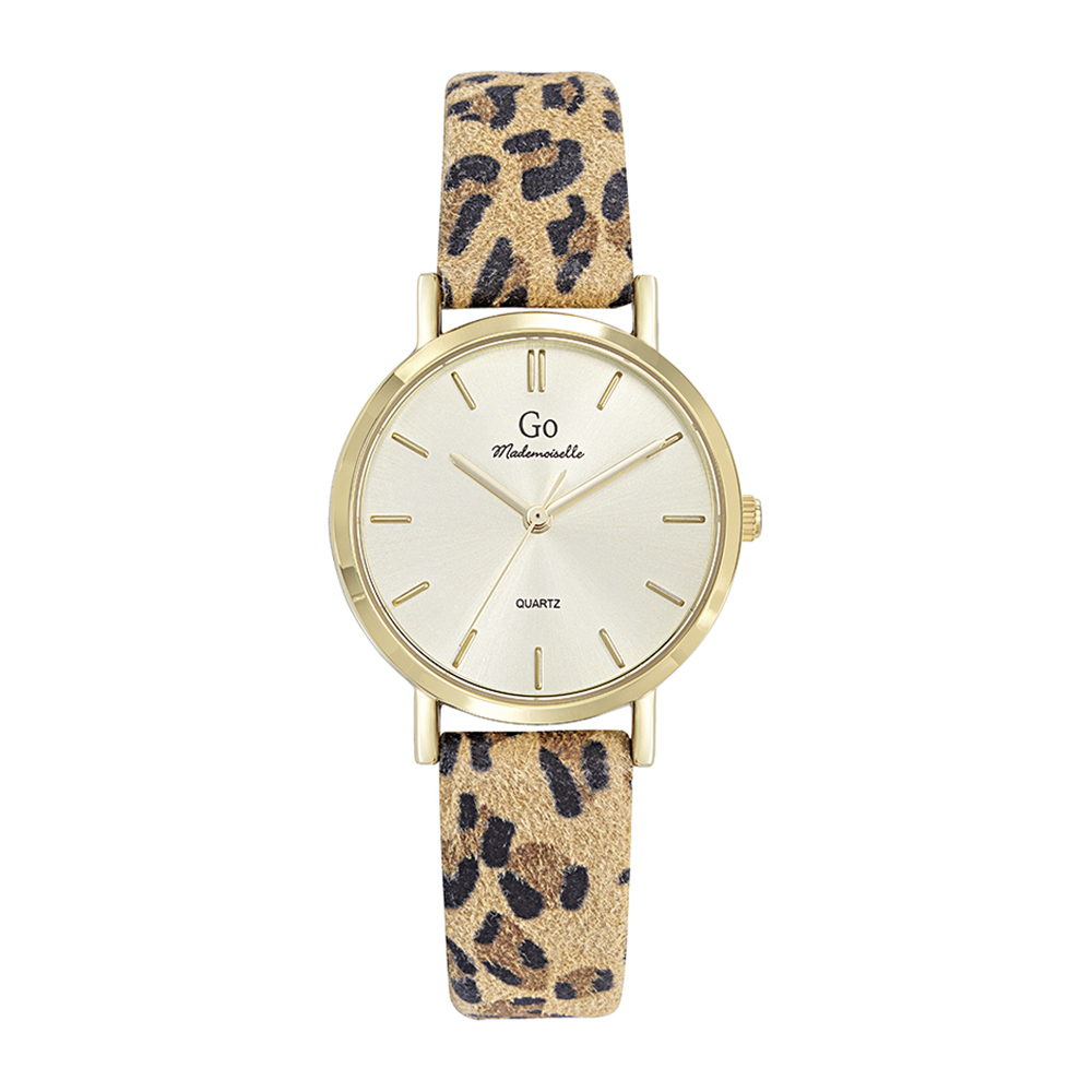Montre Femme Boîtier Doré Bracelet Cuir Marron - 699636