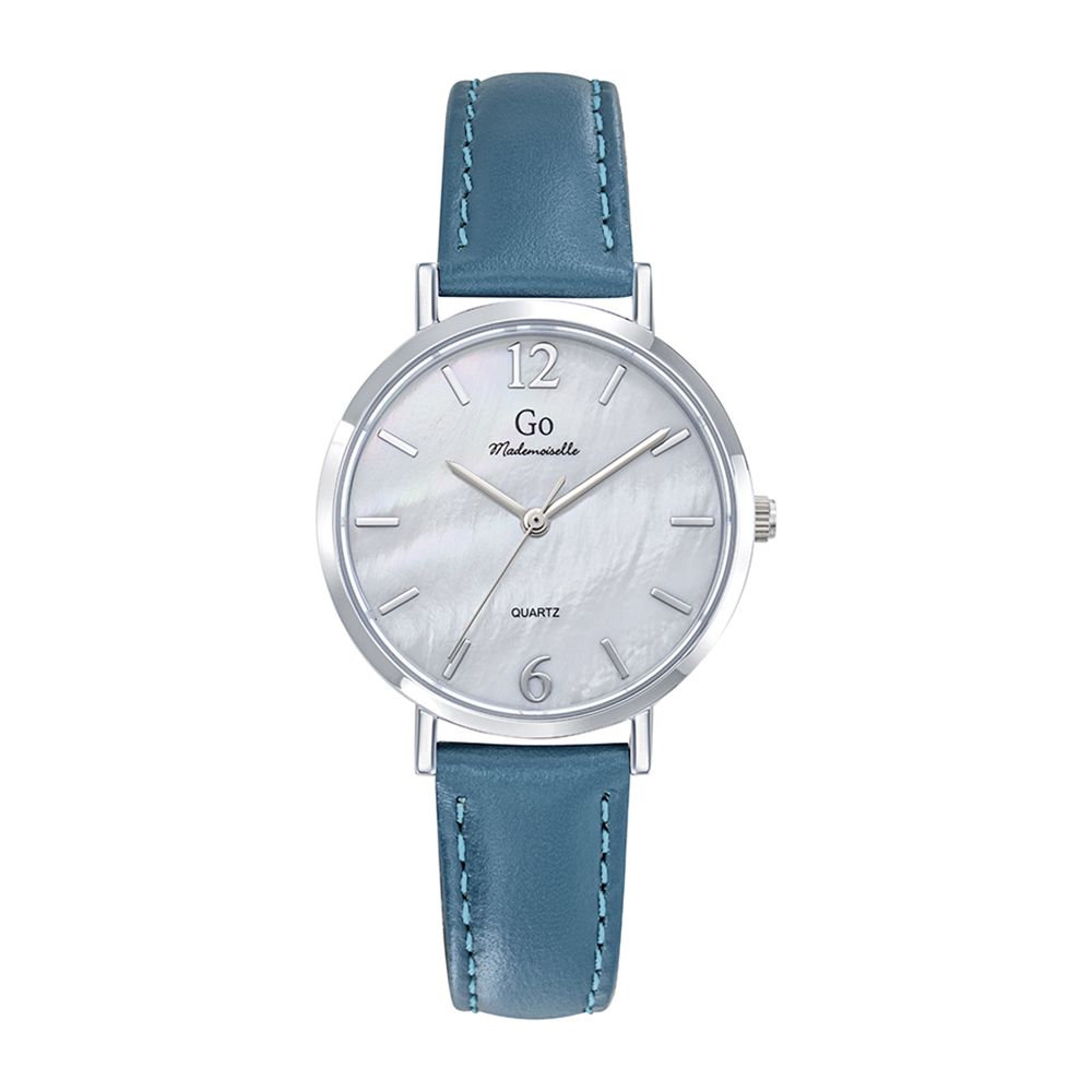 Montre Femme Boîtier Argenté Bracelet Cuir Rouge - 699648