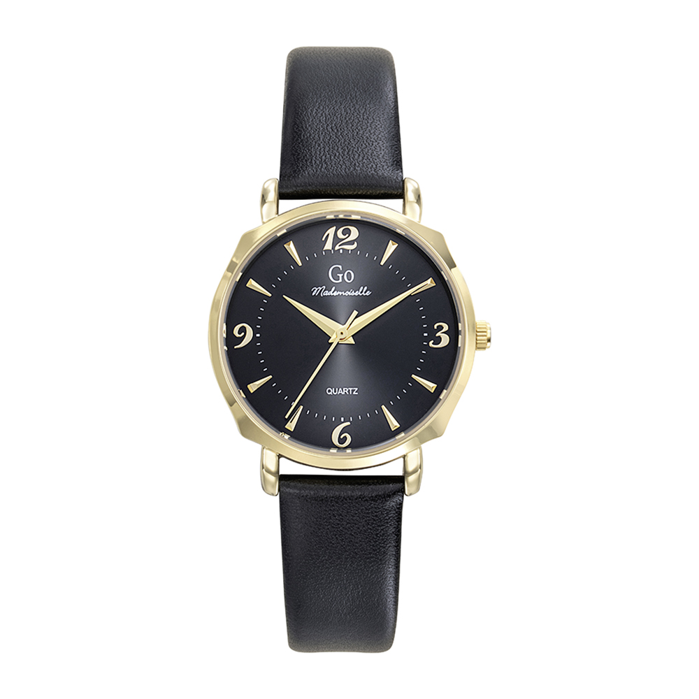 Montre Femme Boîtier Doré Bracelet Cuir Blanc - 699659