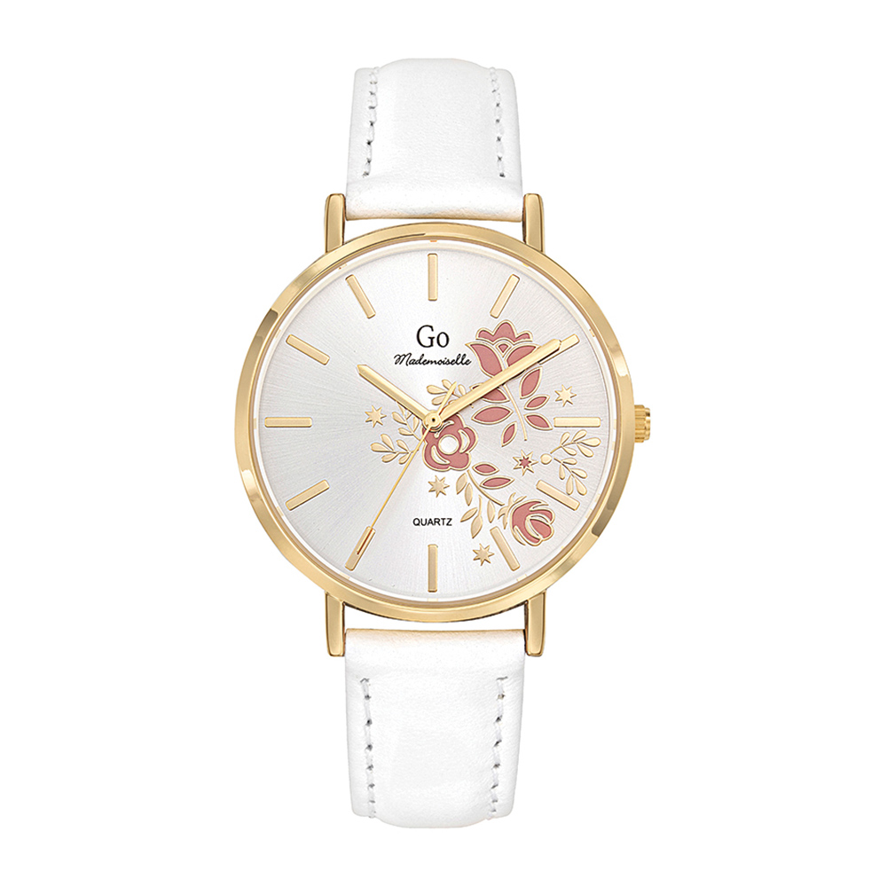 Montre Femme Bracelet Doré - Blanc