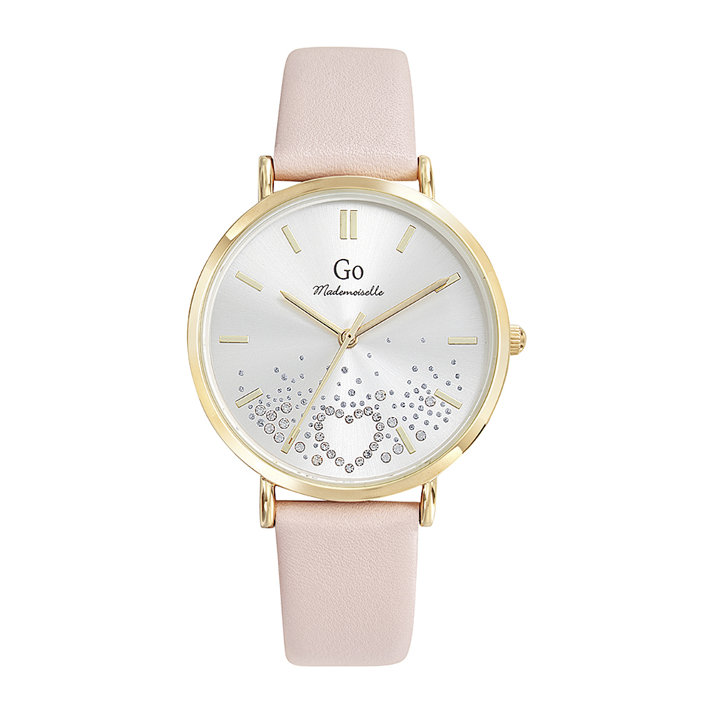 Montre Femme Bracelet Doré - Rose clair