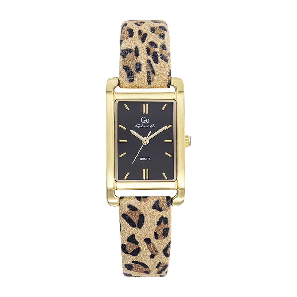 Montre Femme Bracelet Doré - Marron & Noir