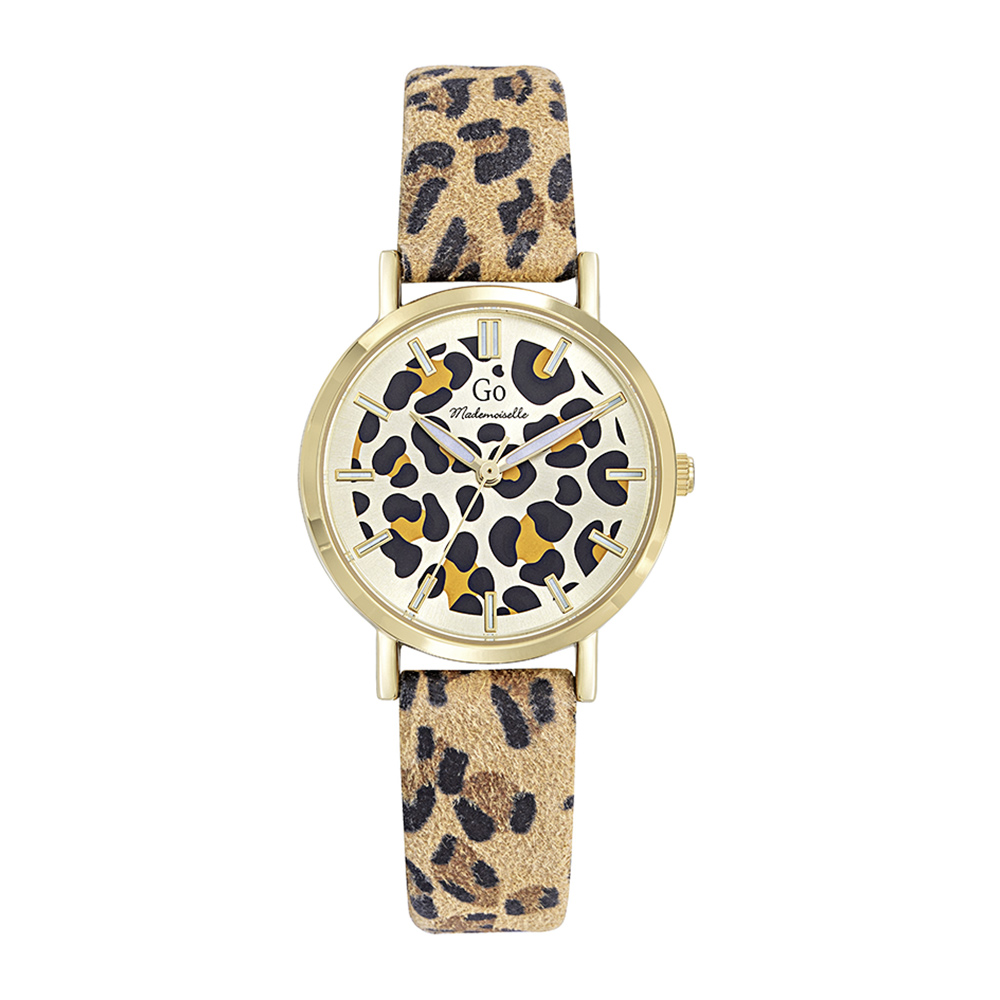 Montre Femme Bracelet Doré - Marron & Noir