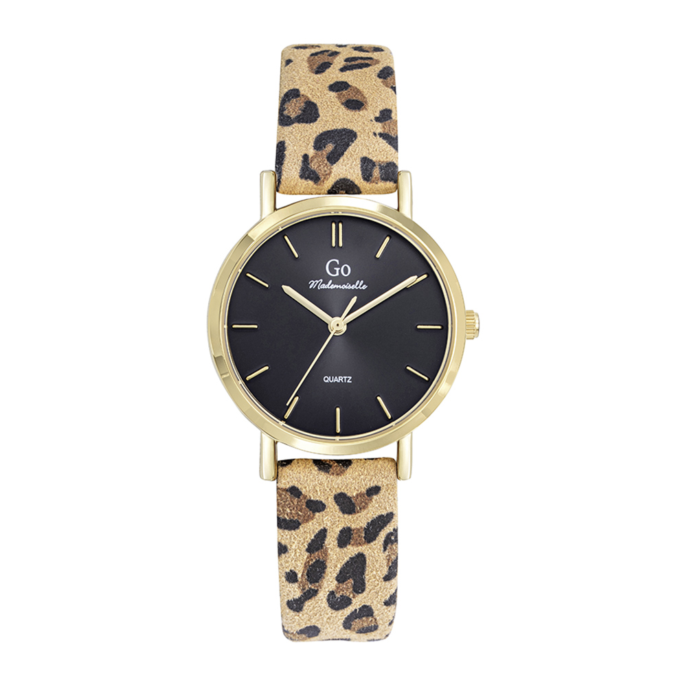 Montre Femme Bracelet Doré - Marron & Noir